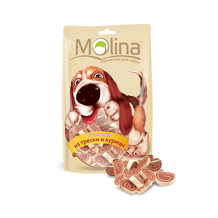 Molina для собак Рулетики из трески и курицы