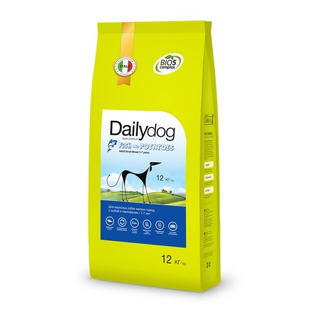 28648c000 Сухой корм Dailydog Adult Small Breed Fish and Potatoes для взрослых собак мелких и миниатюрных пород с рыбой и картофелем