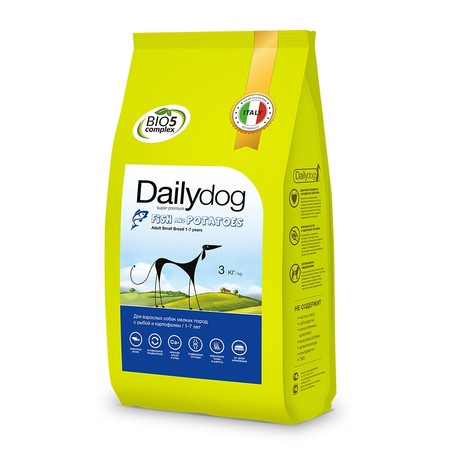 28649c000 Сухой корм Dailydog Adult Small Breed Fish and Potatoes для взрослых собак мелких и миниатюрных пород с рыбой и картофелем - 3 кг