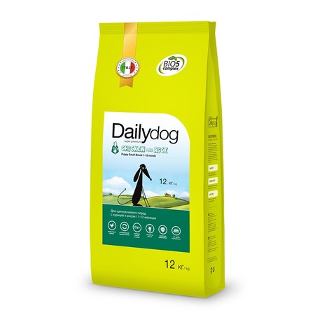 28655c000 Сухой корм Dailydog Puppy Small Breed Chicken and Rice для щенков мелких и миниатюрных пород с курицей и рисом