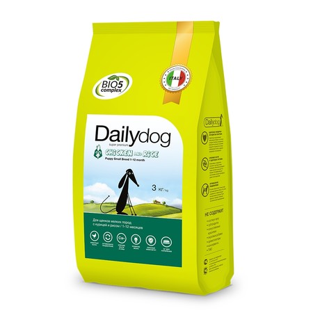 28656c000 Сухой корм Dailydog Puppy Small Breed Chicken and Rice для щенков мелких и миниатюрных пород с курицей и рисом - 3 кг