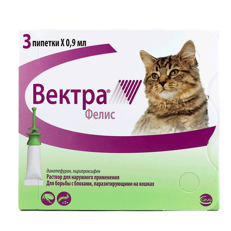 Вектра Фелис капли от блох для кошек - 3 пипетки по 0