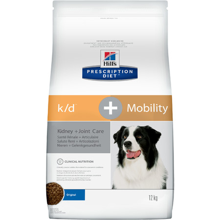 28813c000 Hill's Prescription Diet k/d + Mobility Kidney+Joint Care сухой диетический корм для собак для поддержания здоровья почек и суставов одновременно - 12 кг