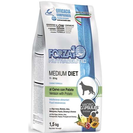 Forza10 Diet для взрослых собак средних пород из оленины с картофелем с микрокапсулами - 1