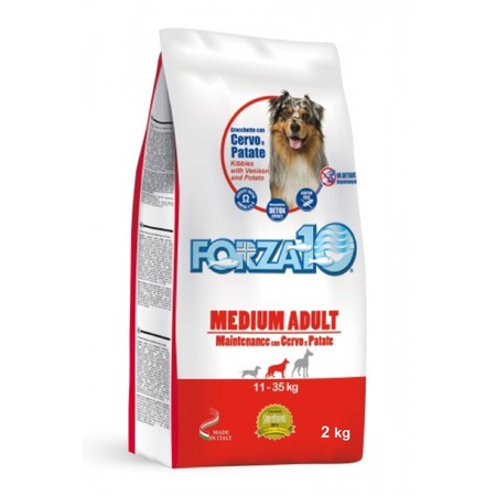 Forza10 Maintenance для взрослых собак средних пород из благородного мяса дикого оленя с молодым картофелем - 2 кг