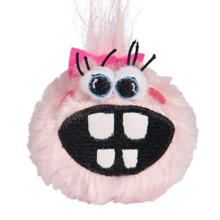 28950c000 Игрушка мягкая для собак ROGZ Fluffy Grinz S мяч с принтом "зубы" Розовый - 49 мм