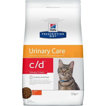 Hill's Prescription Diet c/d Urinary Stress сухой диетический корм для кошек для поддержания здоровья мочевыводящих путей и при стрессе одновременно с курицей