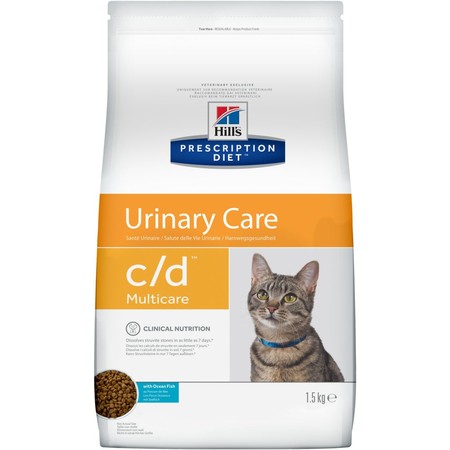 29683c000 Hill's Prescription Diet c/d Multicare Urinary Care сухой диетический корм для кошек для поддержания здоровья мочевыводящих путей с океанической рыбой - 1