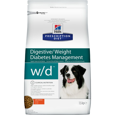 29690c000 Hill's Prescription Diet w/d Digestive/Weight Management сухой диетический корм для собак для поддержания оптимального веса при сахарном диабете с курицей - 1