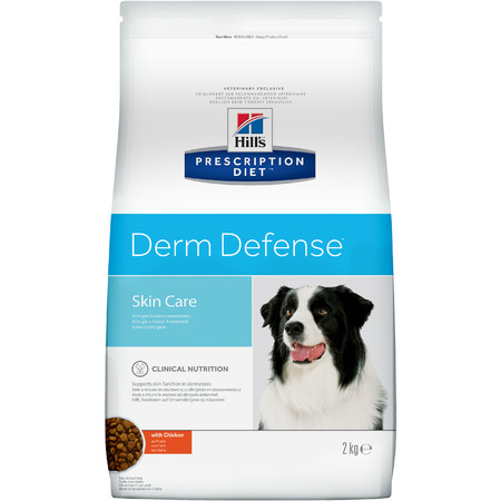 29692c000 Hill's Prescription Diet Derm Defense Skin Care сухой диетический корм для собак для поддержания здоровья кожи и при аллергии с курицей - 2 кг