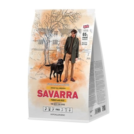 Savarra Adult Dog Turkey Сухой корм для взрослых собак с индейкой и рисом - 1 кг