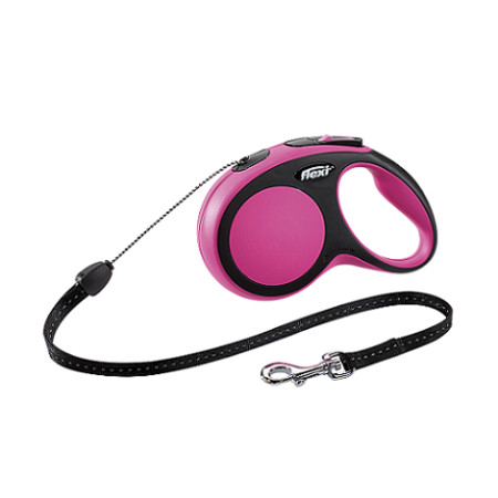 Flexi рулетка New Comfort S (до 12 кг) трос 5 м черный/розовый
