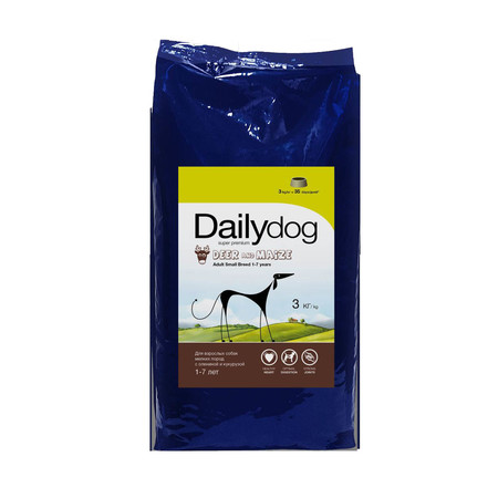 Сухой корм Dailydog Adult Small Deer and Maize для взрослых собак мелких пород с олениной и кукурузой - 3 кг