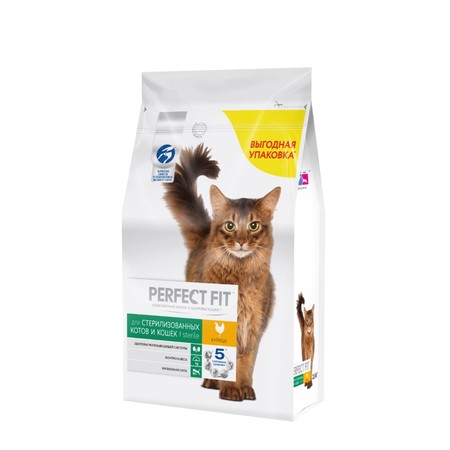 30177c000 Perfect Fit сухой корм для взрослых кастрированных котов / стерилизованных кошек с курицей - 2