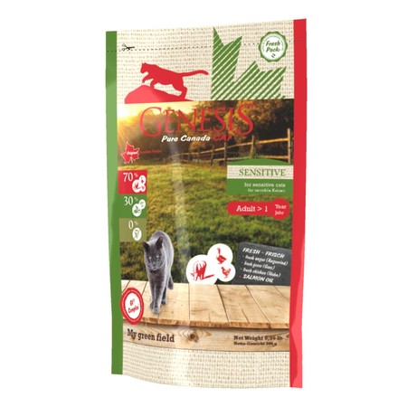 30211c000 Genesis Pure Canada My Green Field Sensitive для взрослых кошек с чувствительным пищеварением с говядиной