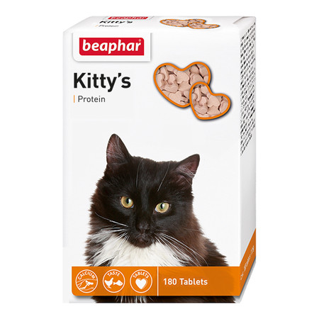 Beaphar Kitty's витаминизированное лакомство-сердечки для кошек с протеином - 180 таблеток