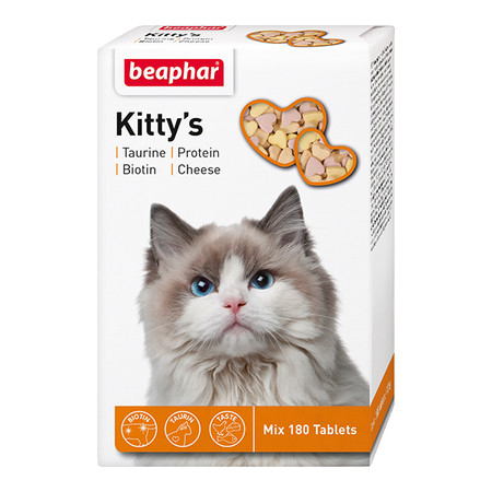 Beaphar Kitty`s Mix витаминизированное лакомство-сердечки для кошек с таурином