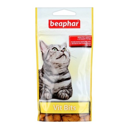 30345c000 Beaphar Vit- Bits подушечки для кошек с мультивитаминной пастой - 75 шт