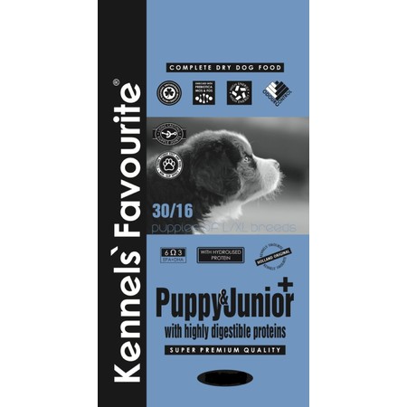 Kennels` Favourite Puppy and Junior Plus корм для щенков от 5 месяцев с глюкозамином и хондроитином 20 кг