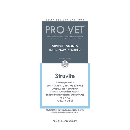 30401c000 PRO-VET Struvite корм для кошек всех пород для профилактики и лечения мочекаменной болезни 750 г