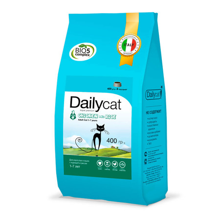 30594c000 Dailycat Adult Chicken and Rice для взрослых кошек с курицей и рисом - 400 г