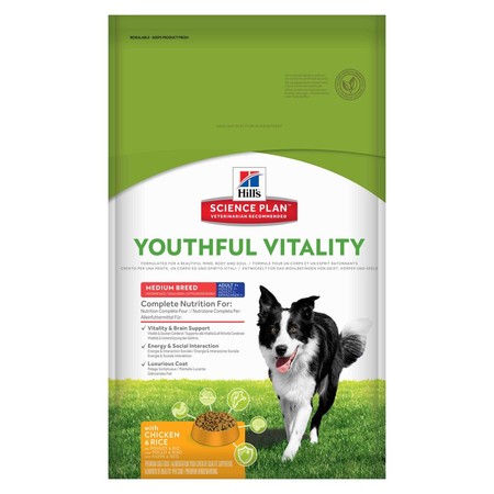 30724c000 Hill's Science Plan Youthful Vitality сухой корм для собак средних пород старше 7 лет для борьбы с возрастными изменениями с курицей и рисом