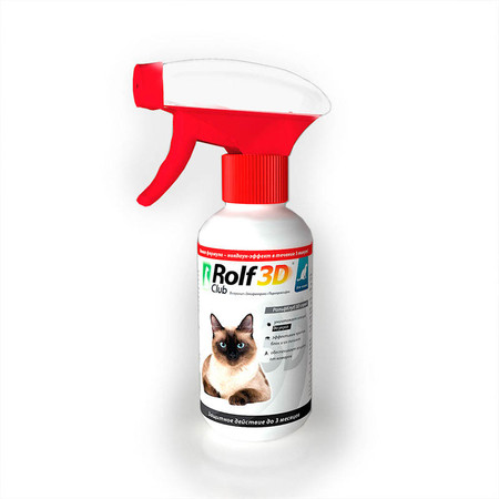 RolfClub 3D Спрей для кошек от клещей блох