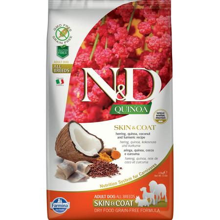 30976c000 Farmina N&D Dog Grain Free quinoa skin & coat herring корм для собак здоровая кожа и шерсть с сельдью и киноа 2