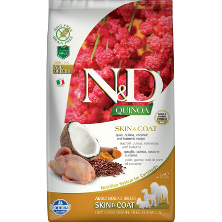 30979c000 Farmina N&D Dog Grain Free quinoa skin & coat quail корм для собак здоровая кожа и шерсть с перепелом и киноа 2