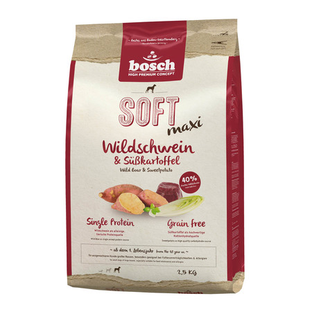 31027c000 Полувлажный корм Bosch Soft Maxi для взрослых собак крупных пород с чувствительным пищеварением