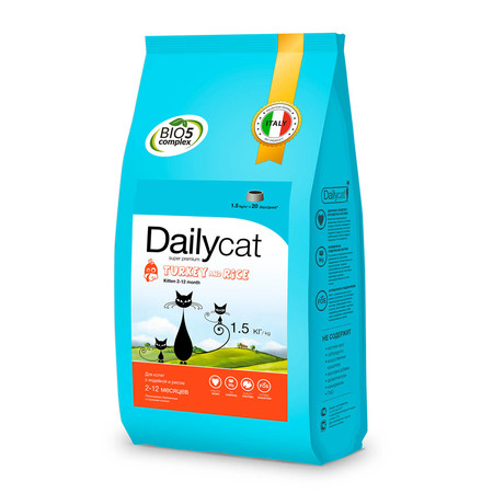 31049c000 Dailycat Kitten Turkey&Rice для котят