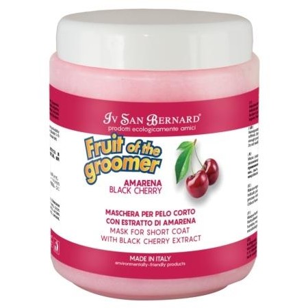 31126c000 Iv San Bernard Fruit of the Grommer Black Cherry Восстанавливающая маска для короткой шерсти с протеинами шелка 1 л