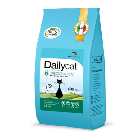 31261c000 Dailycat Adult Steri Lite Chicken & Rice для взрослых кастрированных и стерилизованных кошек с курицей и рисом - 400 г