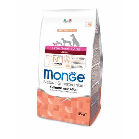 Monge Dog Speciality Extra Small сухой корм для взрослых собак миниатюрных пород с лососем и рисом - 800 г