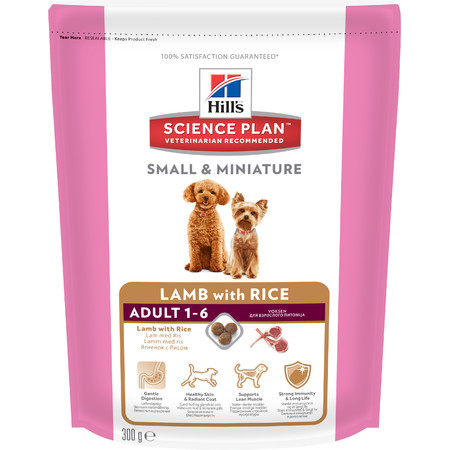 31429c000 Hill's Science Plan Small & Miniature сухой корм для собак мелких и миниатюрных пород от 1 до 6 лет с ягненком и рисом - 300 г