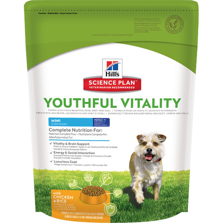 31435c000 Hill's Science Plan Youthful Vitality сухой корм для собак мелких пород старше 7 лет для борьбы с возрастными изменениями с курицей и рисом - 750 г