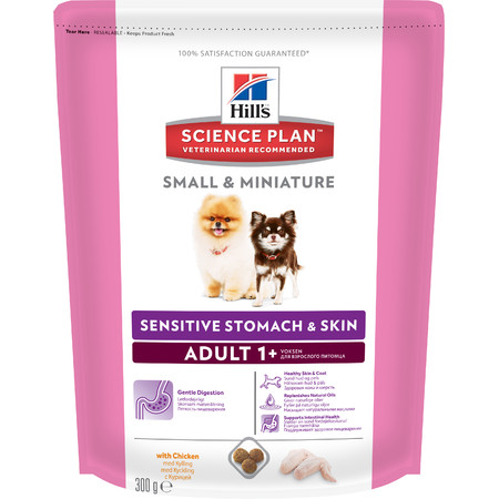 31437c000 Hill's Science Plan Sensitive Skin & Stomach - Small & Miniature сухой корм для собак мелких пород для здоровья ЖКТ
