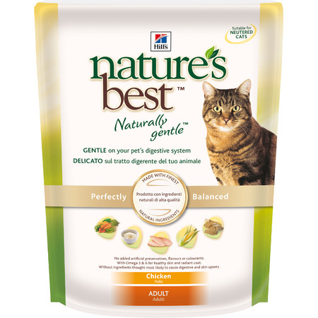 31443c000 Hill's Natures Best натуральный сухой корм для кошек от 1 до 7 лет с курицей и овощами - 300 г