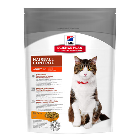 Hill's Science Plan Hairball Control сухой корм для взрослых кошек для выведения шерсти с курицей - 300 г