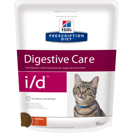 31458c000 Hill's Prescription Diet i/d Digestive Care сухой диетический корм для кошек для поддержания здоровья ЖКТ с курицей - 400 г
