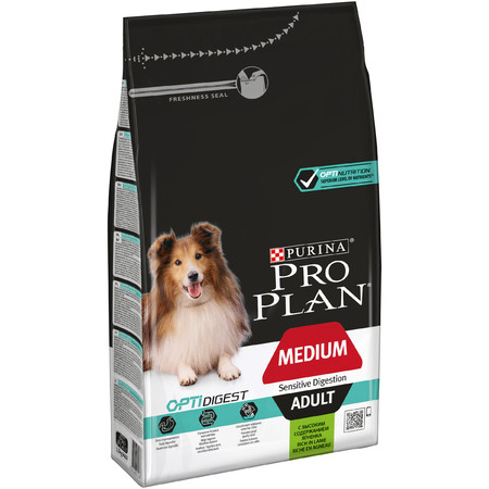 Purina Pro Plan сухой корм для взрослых собак средних пород с чувствительным пищеварением с ягнёнком и рисом - 1.5 кг
