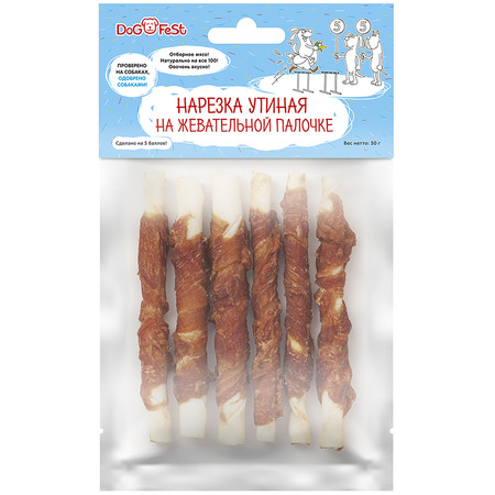 Dog Fest Нарезка утиная на жевательной палочке - 50 г
