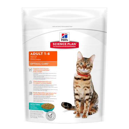 31530c000 Hill's Science Plan Optimal Care сухой корм для кошек от 1 до 6 лет с тунцом - 400 г