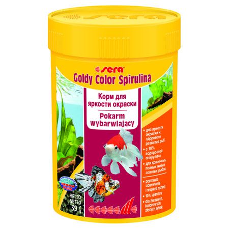 Sera Goldy Color Spirulina Корм для золотых рыб в гранулах для улучшения окраски - 100 мл