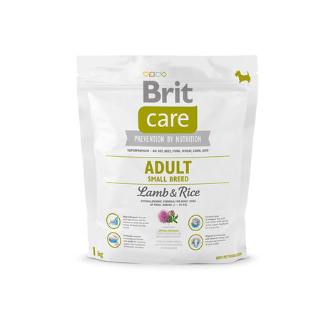 31694c000 Cухой корм Brit Care Adult Small Breed Lamb & Rice для взрослых собак мелких пород с ягненком и рисом - 1 кг