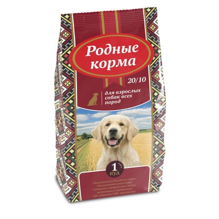 Родные корма сухой корм для взрослых собак всех пород