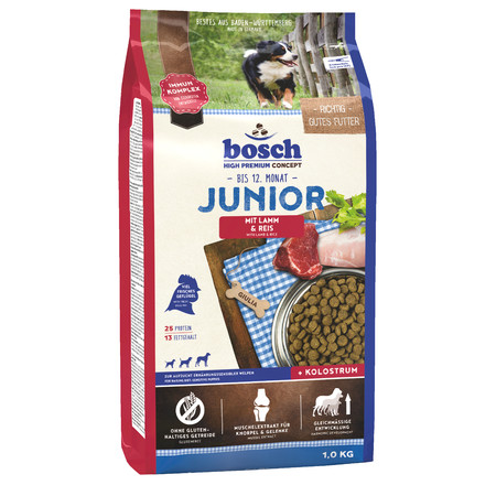 31815c000 Сухой корм Bosch Junior Lamb & Rice для щенков всех пород с чувствительным пищеварением с ягнёнком и рисом - 1 кг