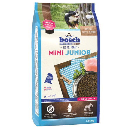 31820c000 Сухой корм Bosch Mini Junior для щенков мелких пород с мясом домашней птицы - 1 кг