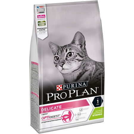 31843c000 Сухой корм Purina Pro Plan Delicate для кошек с чувствительным пищеварением и привередливых к еде с ягненком - 1
