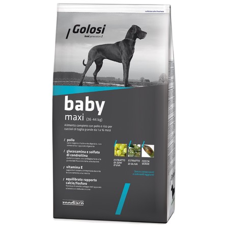 31872c000 Golosi Dog Baby Maxi сухой корм для щенков крупных и гигантских пород с курицей и рисом